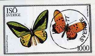 Iso - Sweden 1977 Butterflies imperf m/sheet (1000 value) cto used