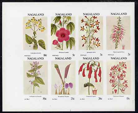 Nagaland 1972 Flowers complete imperf set of 8 values unmounted mint