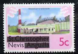 Nevis 1980 Radio & TV Station 5c from opt'd def set, SG 37 unmounted mint*