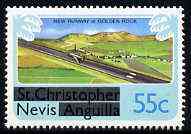 Nevis 1980 New Runway for Golden Rock Airport 55c from opt'd def set, SG 46 unmounted mint*