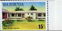 Barbuda 1974 New Cottage Hospital 15c from pictorial def set, SG 189 unmounted mint*