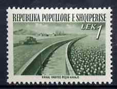 Albania 1953 Canal 1L green unmounted mint, Mi 526....
