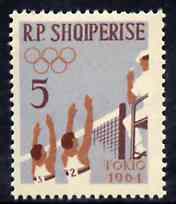 Albania 1963 Olympic Games 5L Volleyball unmounted mint, Mi 749