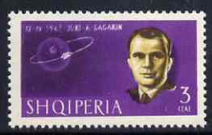 Albania 1963 Soviet Astronauts 3L Gagarin unmounted mint, Mi 757