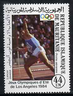 Mauritania 1984 Throwing the Javelin 44um from Olympic Games set unmounted mint, SG 799*