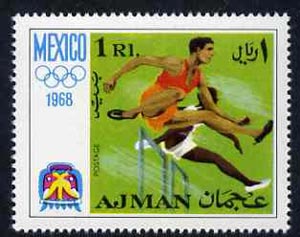 Ajman 1968 Hurdling 1R from Mexico Olympics perf set of 8 unmounted mint, Mi 249