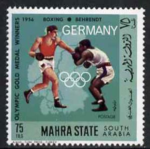 Aden - Mahra 1968 Boxing 75f from German Olympics Gold Medal Winners set unmounted mint, Mi 103A*