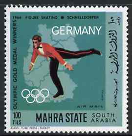 Aden - Mahra 1968 Figure Skating 100f from German Olympics Gold Medal Winners set unmounted mint, Mi 104A*