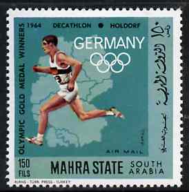 Aden - Mahra 1968 Running (Decathlon) 150f from German Olympics Gold Medal Winners set unmounted mint, Mi 105A*