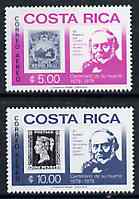 Costa Rica 1979 Rowland Hill set of 2 unmounted mint, SG 1138-39*
