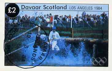 Davaar Island 1984 Los Angeles Olympic Games imperf deluxe sheet (£2 value showing 3-day Eventing) cto used