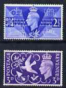 GB GB Great Britain 1946 KG6 Victory Commemoration set of 2 unmounted mint*