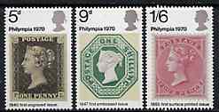 GB Great Britain 1970 Philympia '70 Stamp Exhibition unmounted mint set of 3