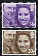 GB Great Britain 1973 Royal Wedding perf set of 2 unmounted mint SG 941-42