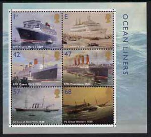 GB Great Britain 2004 Ocean Liners perf m/sheet containing set of 6 values unmounted mint