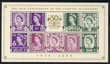 GB Great Britain 2008 50th Anniversary of Country Definitives perf m/sheet unmounted mint SG MS NI 111