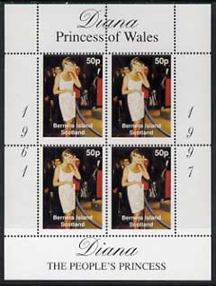 Bernera 1997 Diana, The People's Princess perf sheetlet containing 4 x 50p values unmounted mint