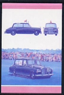 Bernera 1987 Cars £3 (The Queen's Rolls Royce Phantom VI) imperf se-tenant progressive colour proof pair in magenta & blue only unmounted mint