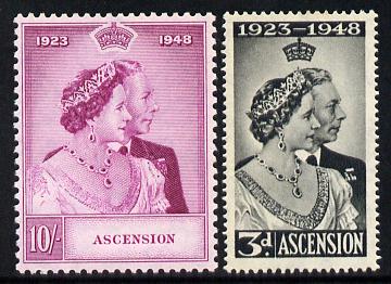 Ascension 1948 KG6 Royal Silver Wedding set of 2 unmounted mint SG 50-51