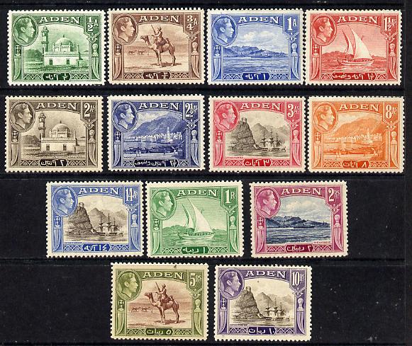 Aden 1939-48 KG6 definitive set complete 13 values mounted mint SG 16-27