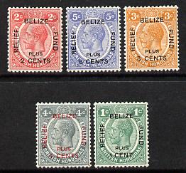 British Honduras 1932 Belize Relief Fund set of 5 mounted mint, SG138-42