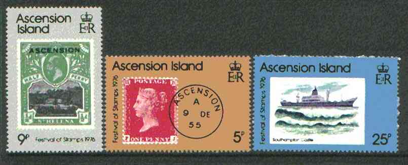 Ascension 1976 Festival of Stamps set of 3 unmounted mint, SG 215-17*