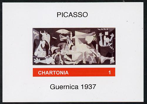 Chartonia (Fantasy) Guernica (1937) by Picasso imperf deluxe sheet on glossy card unmounted mint