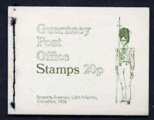 Booklet - Guernsey 1971 20p Booklet (Guernsey Light Infantry - Grenadiers) complete and pristine, SG B8