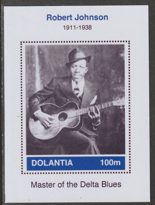 Dolantia (Fantasy) Robert Johnson imperf deluxe sheetlet on glossy card (75 x 103 mm) unmounted mint