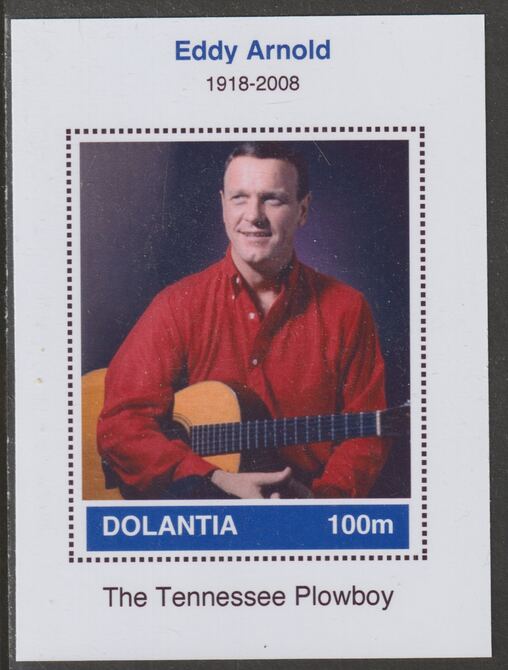 Dolantia (Fantasy) Eddy Arnold imperf deluxe sheetlet on glossy card (75 x 103 mm) unmounted mint