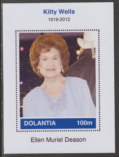 Dolantia (Fantasy) Kitty Wells imperf deluxe sheetlet on glossy card (75 x 103 mm) unmounted mint