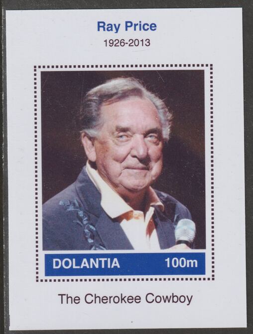 Dolantia (Fantasy) Ray Price imperf deluxe sheetlet on glossy card (75 x 103 mm) unmounted mint