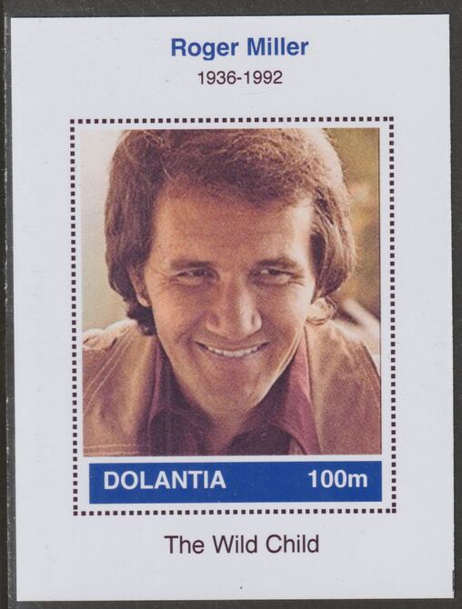 Dolantia (Fantasy) Roger Miller imperf deluxe sheetlet on glossy card (75 x 103 mm) unmounted mint