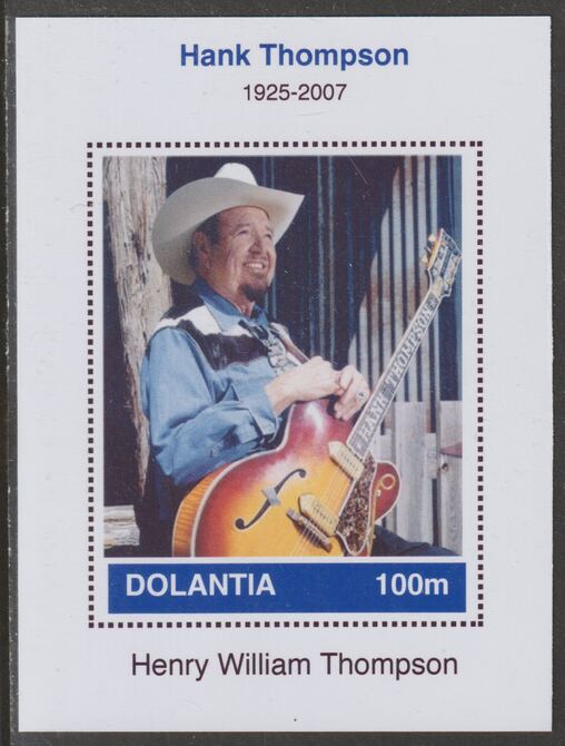 Dolantia (Fantasy) Hank Thompson imperf deluxe sheetlet on glossy card (75 x 103 mm) unmounted mint