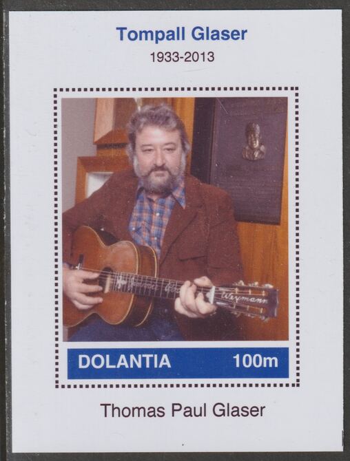 Dolantia (Fantasy) Tompall Glaser imperf deluxe sheetlet on glossy card (75 x 103 mm) unmounted mint