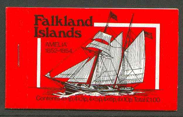 Booklet - Falkland Islands 1980 Mailships £1 booklet (red cover showing, more....