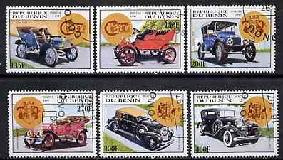 Benin 1997 Vintage Cars complete set of 6 values cto used, SG 1645-50