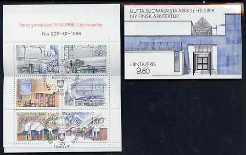 Booklet - Finland 1986 Modern Architecture 9m60 booklet complete with first day commemorative cancel, SG SB20