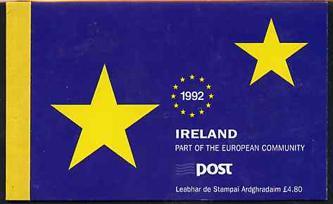 Booklet - Ireland 1992 Single European Market £4.80 booklet complete with special commemorative first day cancels, SG SB43