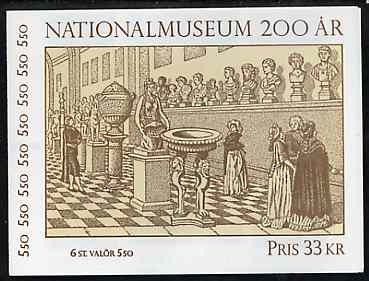 Booklet - Sweden 1992 National Museum 33k booklet complete with first day cancels, SG SB451