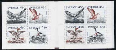Booklet - Sweden 1992 Birds of the Baltic 36k booklet complete and very fine containing two se-tenant blocks of 4 (2 sets) SG SB453