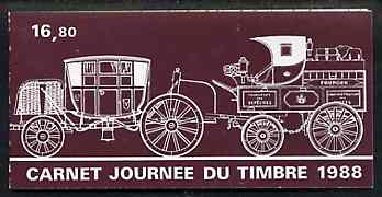 Booklet - France 1988 Stamp Day 16f80 Booklet complete with first day cancels SG CSB12