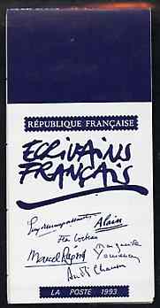 Booklet - France 1993 Red Cross Fund (Writers) 18f Booklet complete with first day cancels SG CSB22