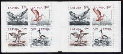 Booklet - Latvia 1992 Birds of the Baltic 40r booklet complete and very fine containing two se-tenant blocks of 4 (2 sets)
