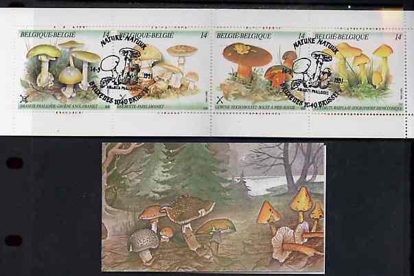 Booklet - Belgium 1991 Fungi 56f booklet complete with first day cancels, SG SB53