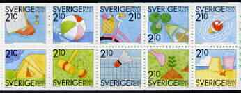 Booklet - Sweden 1989 Rebate Stamps 42k booklet (Summer Activities) complete and pristine, SG SB416