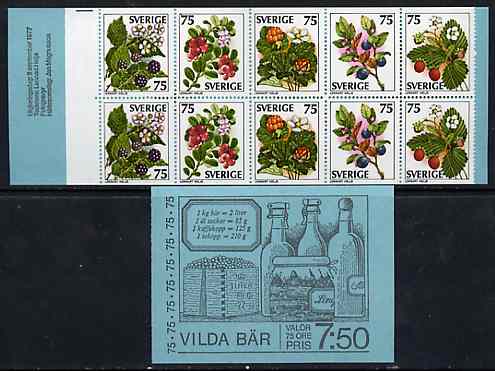 Booklet - Sweden 1977 Wild Berries 7k50 booklet complete and pristine, SG SB321