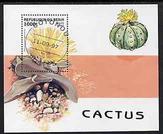 Benin 1997 Cacti perf miniature sheet cto used, SG MS 1665