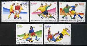 Cuba 1997 World Cup Football complete perf set of 5 values cto used, SG 4153-57