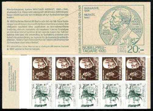 Booklet - Sweden 1980 Nobel Prize Winners of 1920 20k booklet complete and very fine, more......